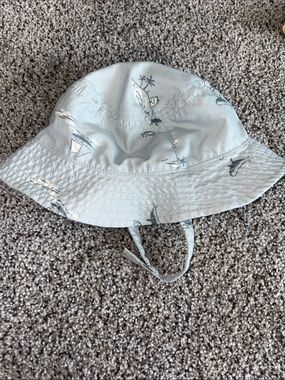 Carter's Light Blue Bucket Hat with Nautical Print